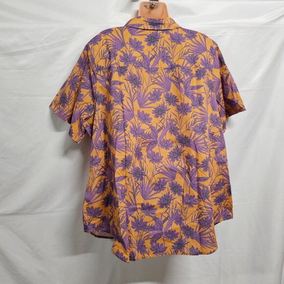 Wildfang The Essential Top Button Up Shirt Women Size 1X Flower Press Pecan - Picture 6 of 11